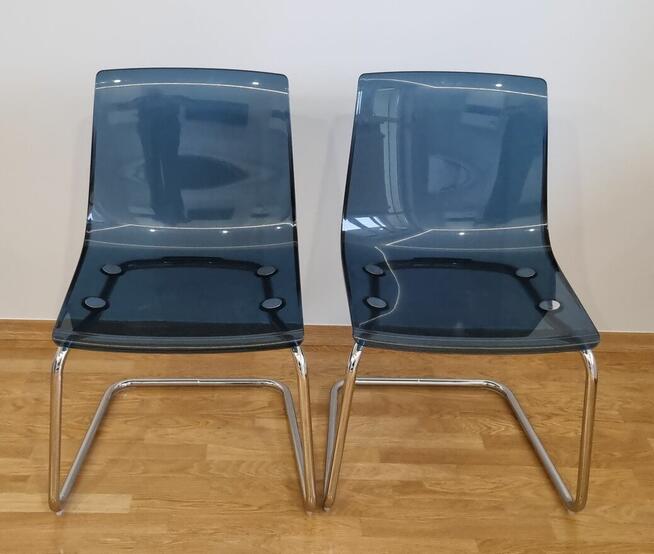 KRZESŁO IKEA TOBIAS niebieskie przezroczyste elastyczne