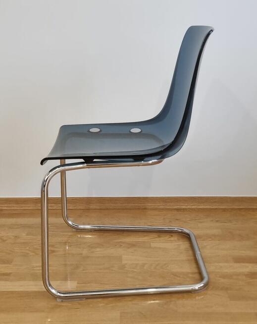 KRZESŁO IKEA TOBIAS niebieskie przezroczyste elastyczne