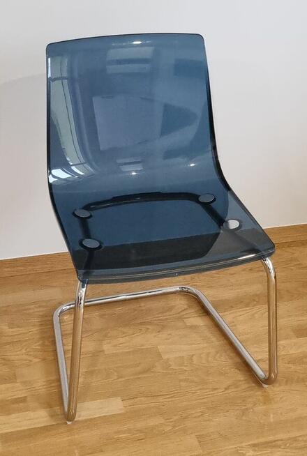KRZESŁO IKEA TOBIAS niebieskie przezroczyste elastyczne