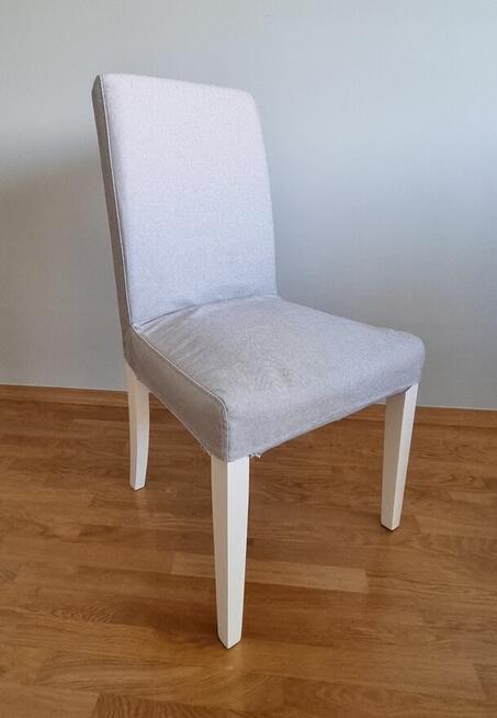 4x KRZESŁO IKEA HENRIKSDAL białe szare krzesła do salonu