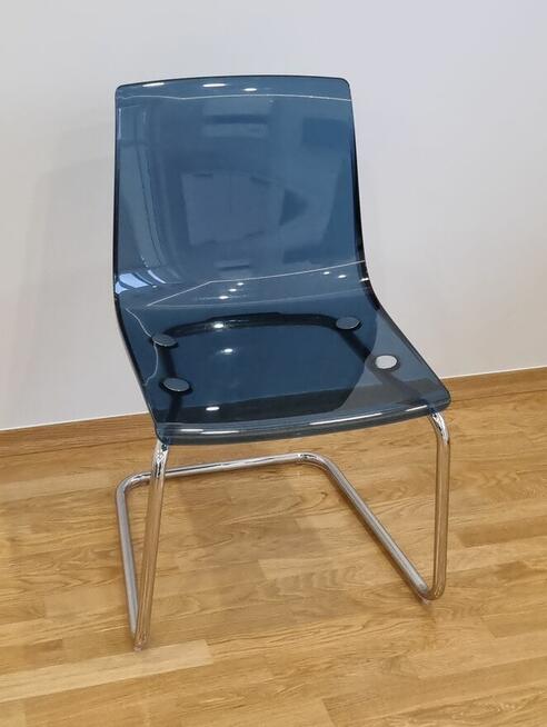 KRZESŁO IKEA TOBIAS niebieskie przezroczyste elastyczne