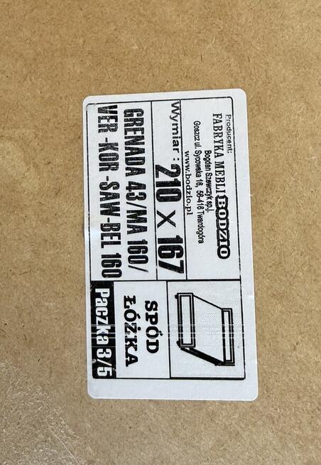 Łóżko Grenada 43 z Materacem dwustronnym bonelowym 210x167