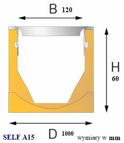 Kratka ściekowa do kostki korytko H=6cm z króćcem Częstochowa