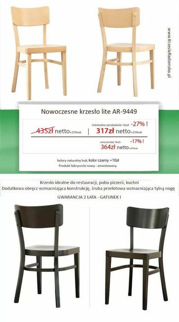 KRZESŁA RESTAURACYJNE Z RADOMSKA - PROMOCJE