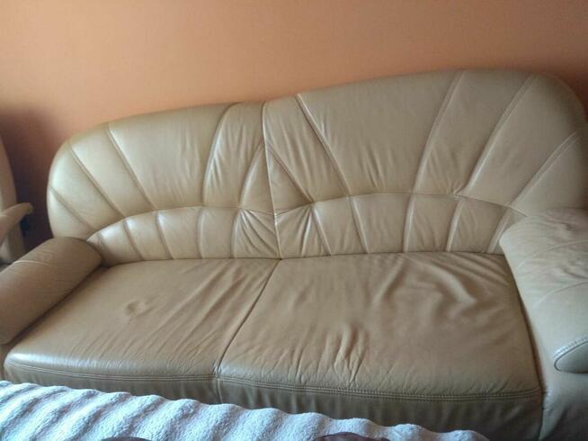 Sprzedam komplet wypoczynkowy z naturalnej skóry