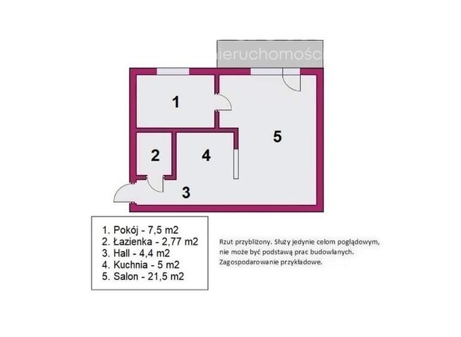 Na sprzedaż, słoneczne 2 pokojowe mieszkanie.