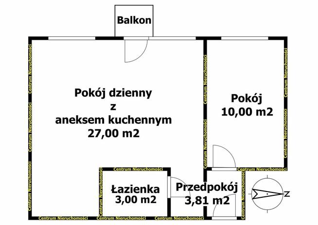Borki, ul. 1905 Roku, M3, 43.81 m2, balkon.