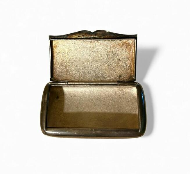 Secesyjna posrebrzana tabakiera / pigularz