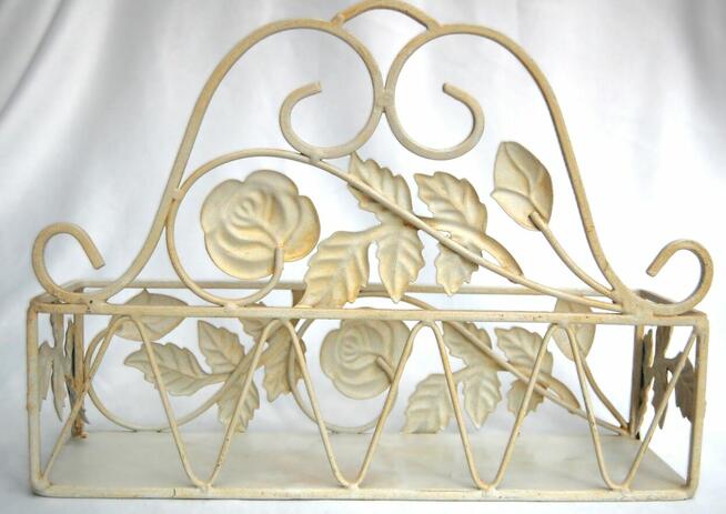 Miljögården Design Szwecja półka ogrodowa metal kremowobiała