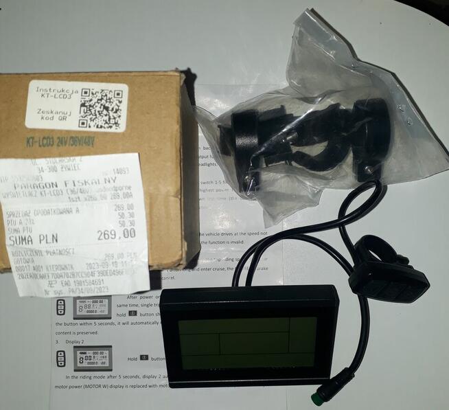Wyświetlacz LCD do Elektrycznego Roweru.