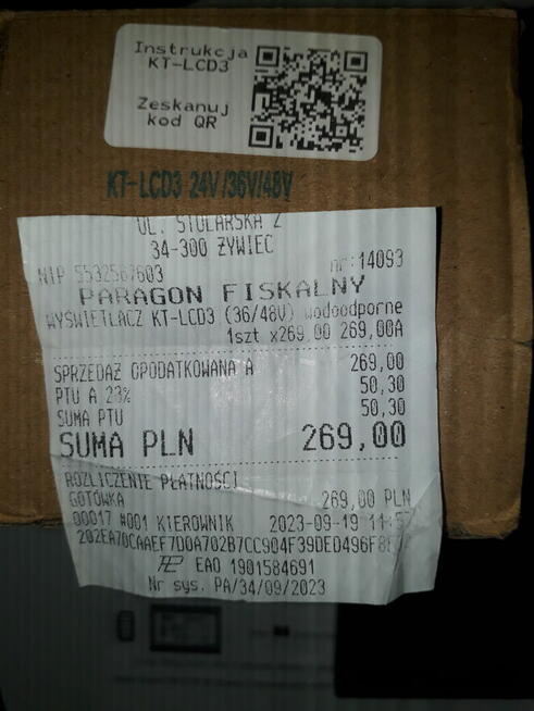 Wyświetlacz LCD do Elektrycznego Roweru.