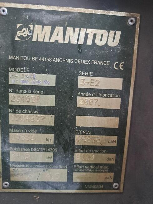 ładowarka teleskopowa Manitou 2007r/budowlana