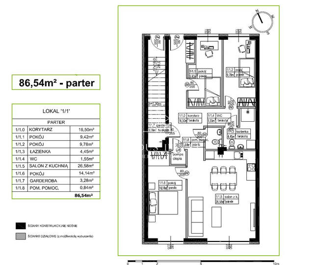 4 pokojowe mieszkanie w zabudowie szeregowej