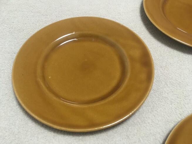 PRL talerzyk talerzyki deserowe 17 cm brązowe porcelit