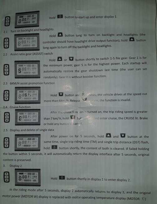 Wyświetlacz LCD do Elektrycznego Roweru.