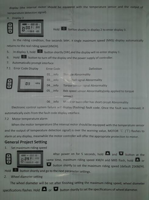 Wyświetlacz LCD do Elektrycznego Roweru.
