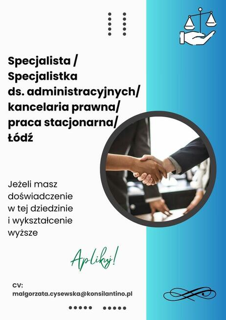 Specjalista / Specjalistka ds. administracyjnych/kancelaria