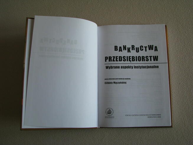 Bankructwa przedsiębiorstw – wybrane aspekty instytucjonalne