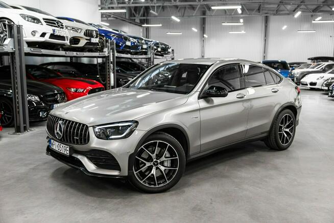 Mercedes GLC 43 AMG Coupe 4Matic 390KM. Aktywny wydech. Burmester. Mojave Silver. Salon PL