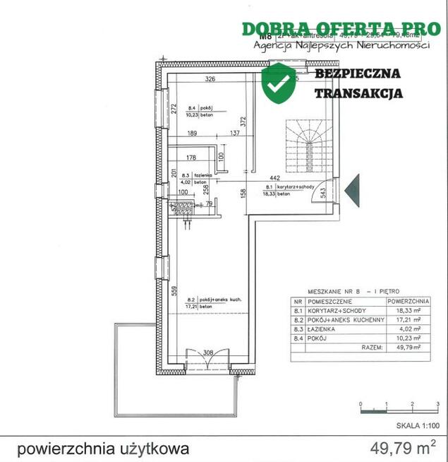 Dwupoziomowe 58 m² przy ul. Zawackiej