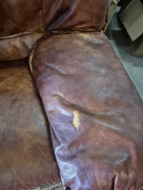 Skórzany zestaw wypoczynkowy sofa i dwa fotele