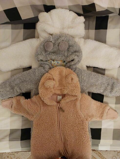 Kombinezony pluszowe 3 sztuki 3-6 miesięcy 68 cm, m.in.H&M