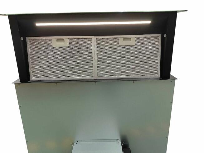 BLACK Automatyczny okap kuchenny downdraft wysuwany blatowy