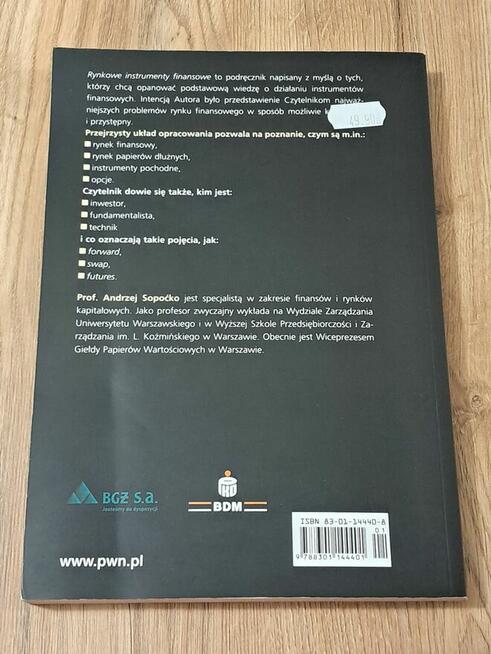 Rynkowe instrumenty finansowe. Andrzej Sopoćko