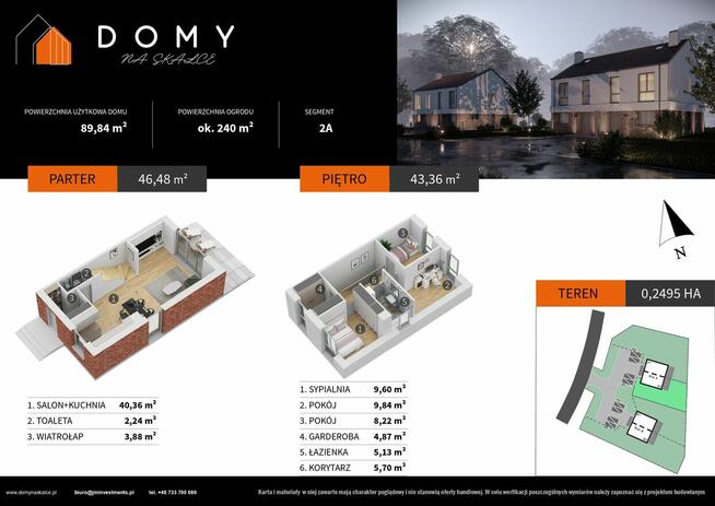 Dom 89,84 m²•Skajny Ogród ok. 240 m²•Osiedle zamknięte•Wysok