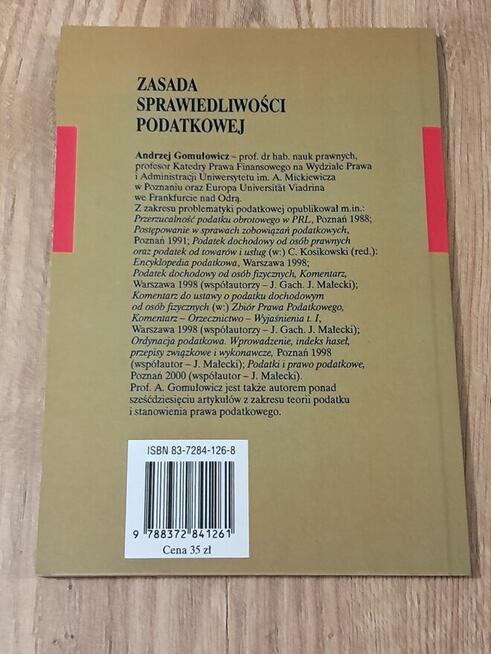 Zasada sprawiedliwości podatkowej. Andrzej Gomułowicz