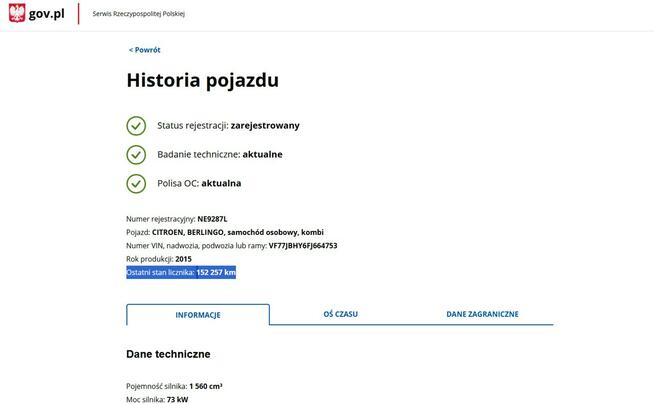 Citroen Berlingo Zarejestrowany Ubezpieczony