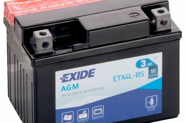 Akumulator MOTO 3Ah 50A EXIDE ETX4L-BS P+