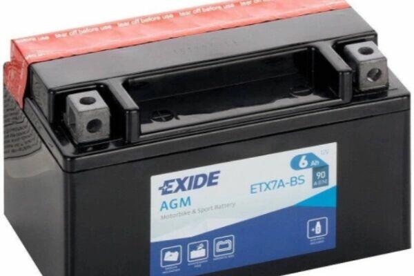 Akumulator MOTO 6Ah 90A EXIDE ETX7A-BS L+