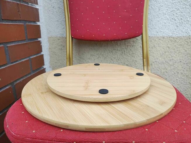 DESKA Bambusowa Obrotowa Serwowania Przekąsek Pizzy talerz