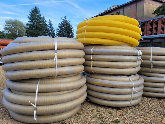 Rura drenarska fi100 z otworami odwodnienie drenaż