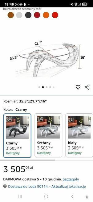 Designerska ława do salonu/pokoju