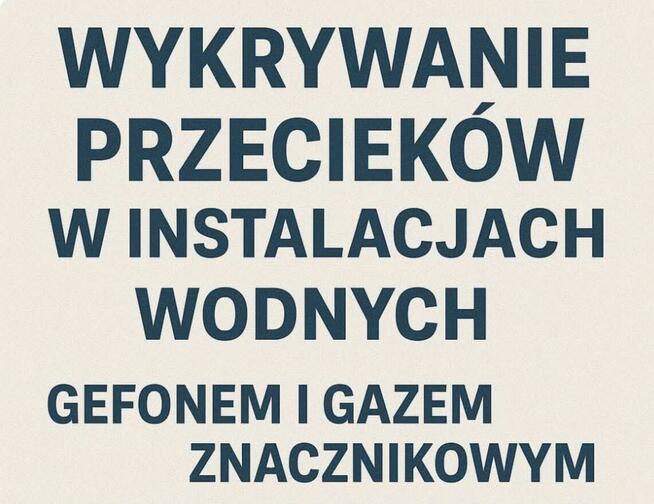 Wycieki wody z instalacji -Wykrywanie