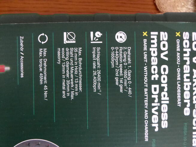 Zestaw PARKSIDE PSBSA 20-Li C3 z 2 aku 2Ah i 4Ah i ład 2,4A