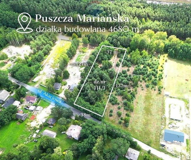 Działka budowlana 4680m2, Puszcza Mariańska