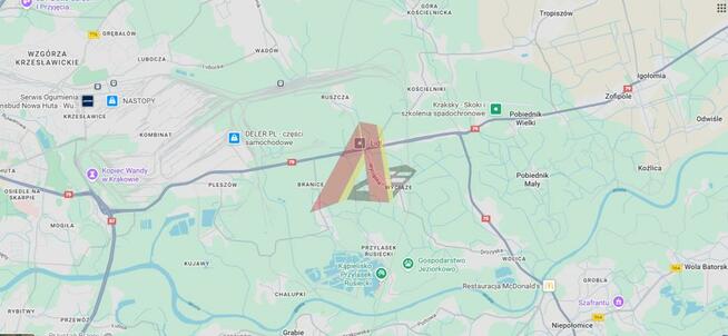 Działka budowlana Kraków Nowa Huta, PRZYLASEK RUSIECKI, Brzeska