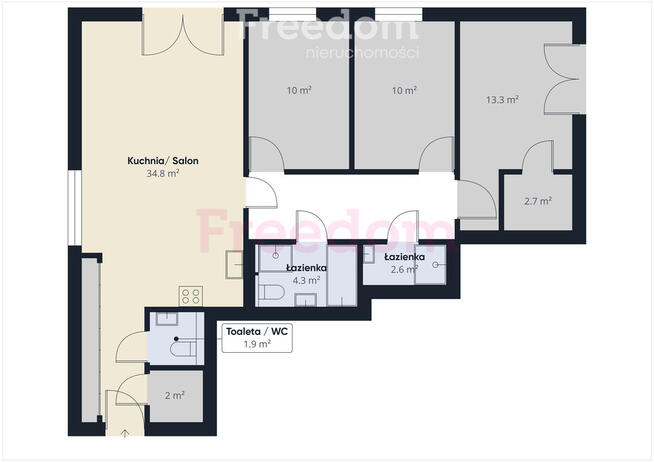 Nowoczesne 4-pokojowe mieszkanie na wynajem