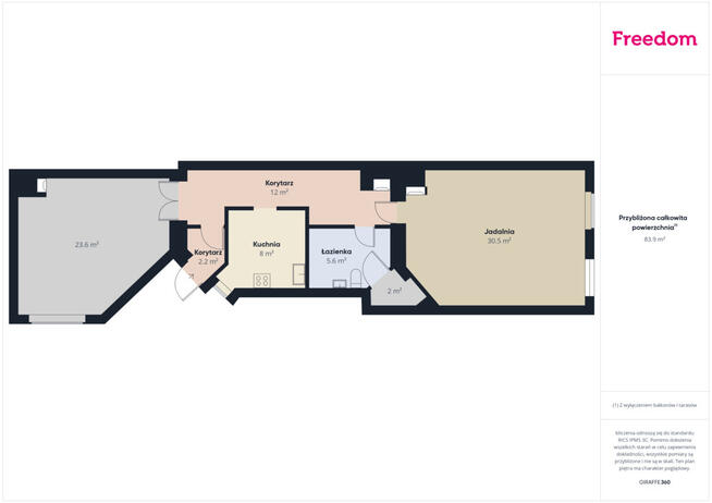 Przestronne 2 pokojowe mieszkanie w Centrum