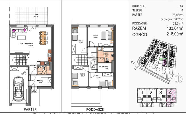 Piekny dom w zabudowie szeregowej z ogrodem z zielonej okolicy