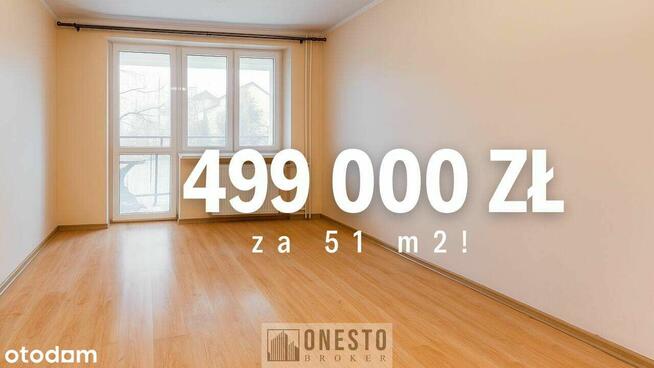 Tanie mieszkanie 51m2, 2 pokoje, balkon *9.750 zł/m2*