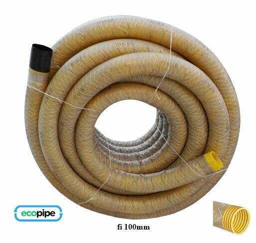Rura drenarska PVC fi 100 z otworami w otulinie