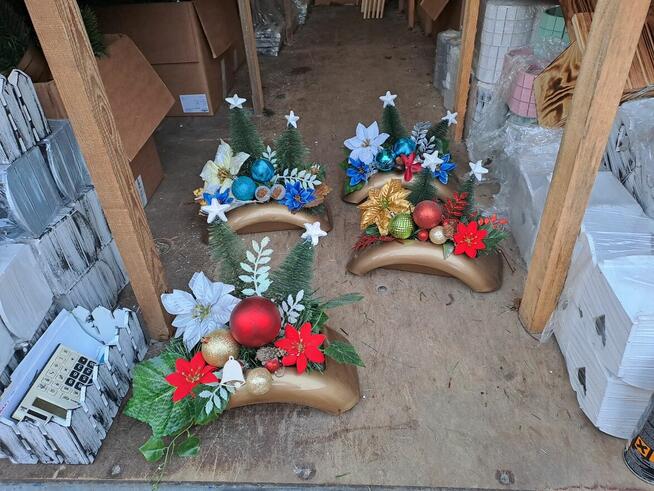 kompozycje świąteczne stelaże misy cemenciaki wiązanki