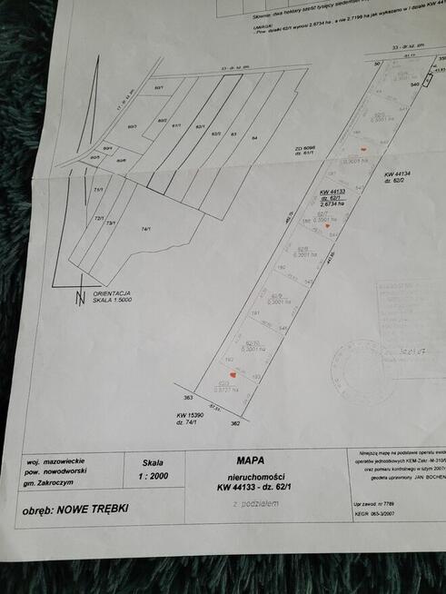 Sprzedam dzialki 3000m2 k/Zakroczymia