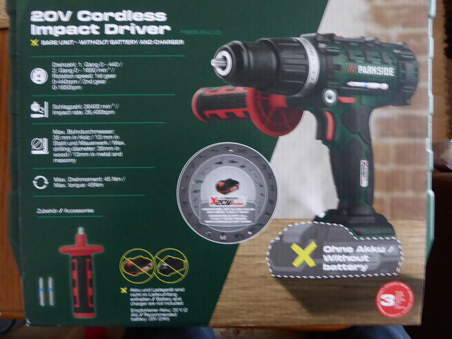 Zestaw PARKSIDE PSBSA 20-Li C3 z 2 aku 2Ah i 4Ah i ład 2,4A