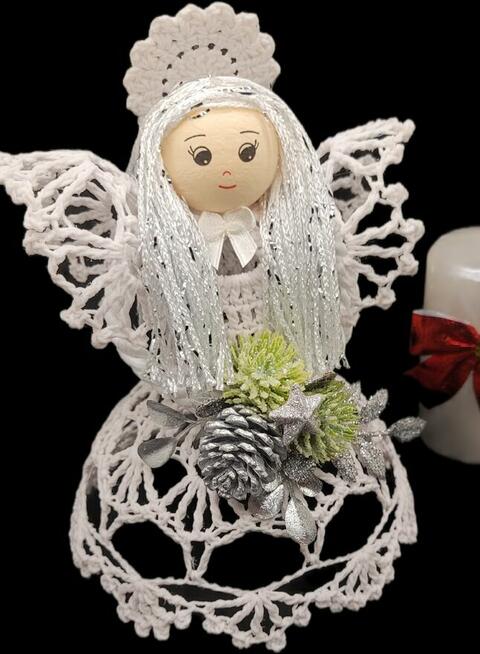 Anioł świąteczny 20cm ręcznie wykonany