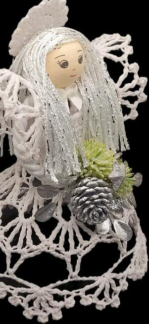 Anioł świąteczny 20cm ręcznie wykonany